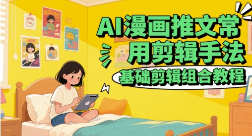 AI漫画推文常用剪辑手法，基础剪辑组合教程-云动网创-专注网络创业项目推广与实战，致力于打造一个高质量的网络创业搞钱圈子。