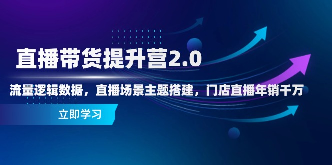 直播带货提升营2.0：流量逻辑数据，直播场景主题搭建，门店直播年销千万-云动网创-专注网络创业项目推广与实战，致力于打造一个高质量的网络创业搞钱圈子。