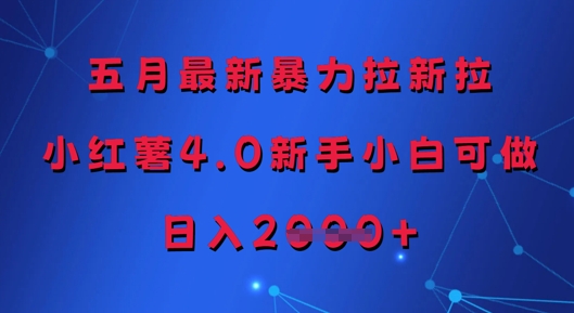 五月最新暴力拉新拉，小红薯4.0新手小白可做，日入多张-云动网创-专注网络创业项目推广与实战，致力于打造一个高质量的网络创业搞钱圈子。