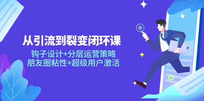 从引流到裂变闭环课：钩子设计+分层运营策略，朋友圈粘性+超级用户激活-云动网创-专注网络创业项目推广与实战，致力于打造一个高质量的网络创业搞钱圈子。
