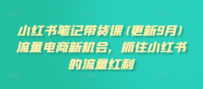 小红书笔记带货课(更新25年5月)流量电商新机会，抓住小红书的流量红利-云动网创-专注网络创业项目推广与实战，致力于打造一个高质量的网络创业搞钱圈子。