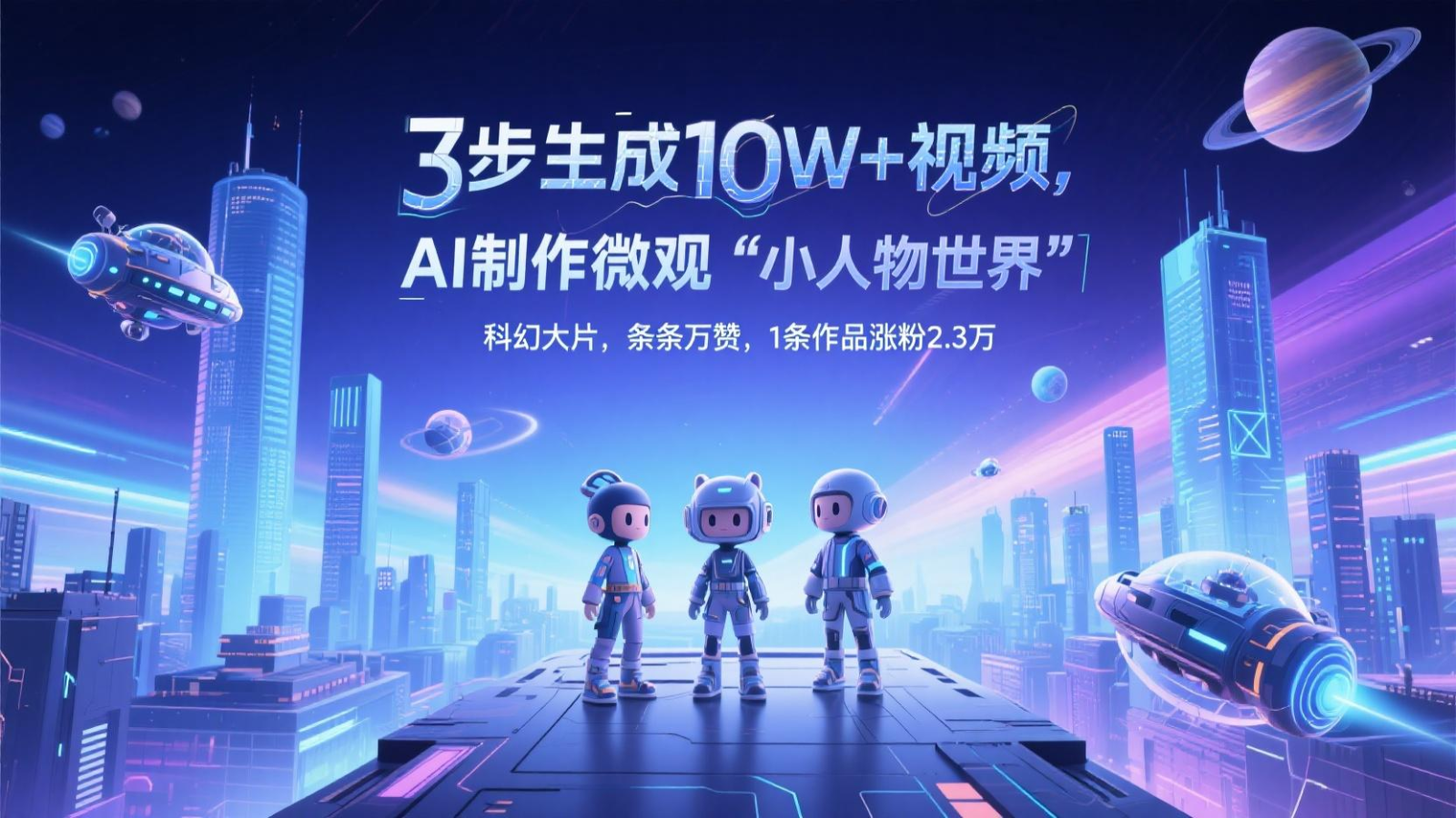 三步生成10W+视频，AI制作微观“小人物世界”科幻大片，条条万赞，1条作品涨粉2.3万-云动网创-专注网络创业项目推广与实战，致力于打造一个高质量的网络创业搞钱圈子。