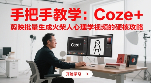 手把手教学：Coze + 剪映批量生成火柴人心理学视频的硬核攻略-云动网创-专注网络创业项目推广与实战，致力于打造一个高质量的网络创业搞钱圈子。