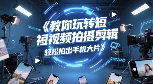 教你玩转短视频拍摄剪辑，轻松拍出手机大片-云动网创-专注网络创业项目推广与实战，致力于打造一个高质量的网络创业搞钱圈子。