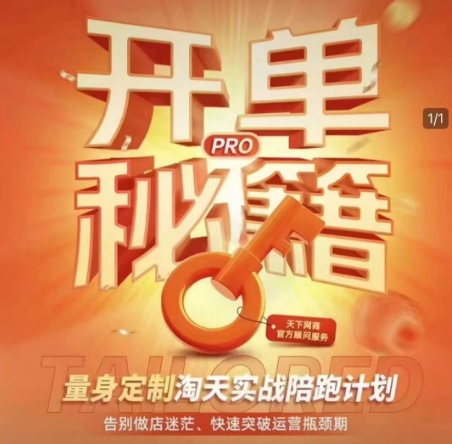 淘宝开单秘籍PRO，量身定制淘天实战陪跑计划，告别做店迷茫、快速突破运营瓶颈期(更新)-云动网创-专注网络创业项目推广与实战，致力于打造一个高质量的网络创业搞钱圈子。