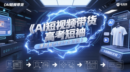 AI短视频带货高考短袖爆款解析制作全流程-云动网创-专注网络创业项目推广与实战，致力于打造一个高质量的网络创业搞钱圈子。