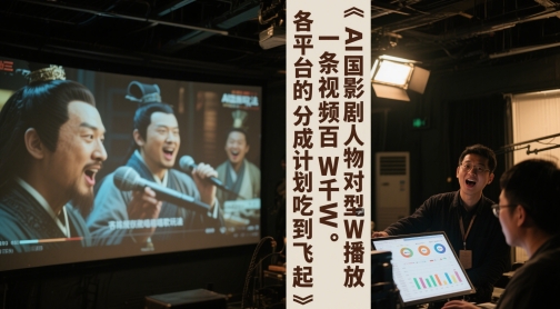 AI三国影视剧人物对口型唱歌玩法，一条视频百W千W播放，各平台的分成计划吃到飞起-云动网创-专注网络创业项目推广与实战，致力于打造一个高质量的网络创业搞钱圈子。