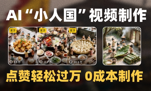 爆款1000W+播放微缩景观迷你小人国AI视频0成本制作全流程教学-云动网创-专注网络创业项目推广与实战，致力于打造一个高质量的网络创业搞钱圈子。