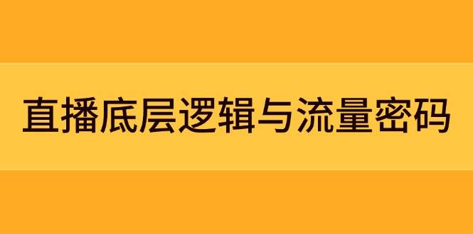 直播底层逻辑与流量密码：定位模型+案例拆解，急速流承接与数据优化全攻略-云动网创-专注网络创业项目推广与实战，致力于打造一个高质量的网络创业搞钱圈子。