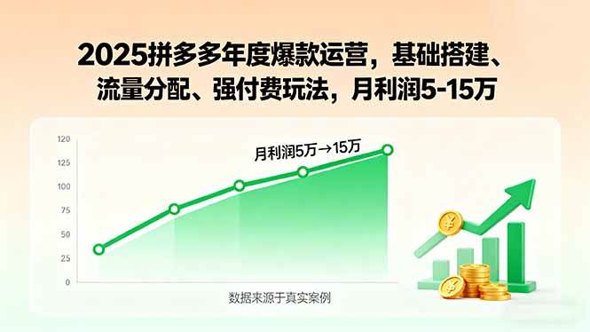 （15973期）2025拼多多年度爆款运营，基础搭建、流量分配、强付费玩法，月利润5-15万-云动网创-专注网络创业项目推广与实战，致力于打造一个高质量的网络创业搞钱圈子。