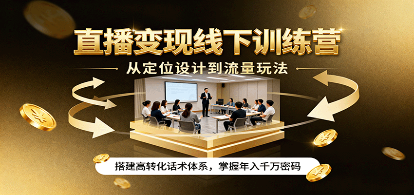 直播变现线下训练营，从定位设计到流量玩法，搭建高转化话术体系，掌握年入千万密码-云动网创-专注网络创业项目推广与实战，致力于打造一个高质量的网络创业搞钱圈子。