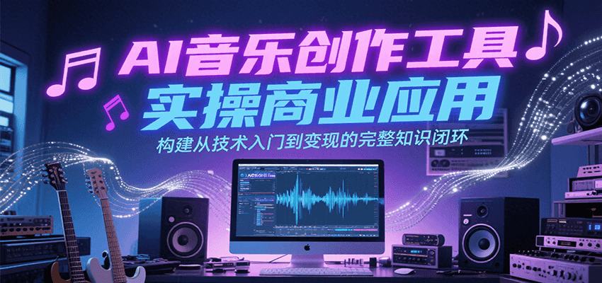 AI音乐创作工具实操商业应用，构建从技术入门到变现的完整知识闭环-云动网创-专注网络创业项目推广与实战，致力于打造一个高质量的网络创业搞钱圈子。