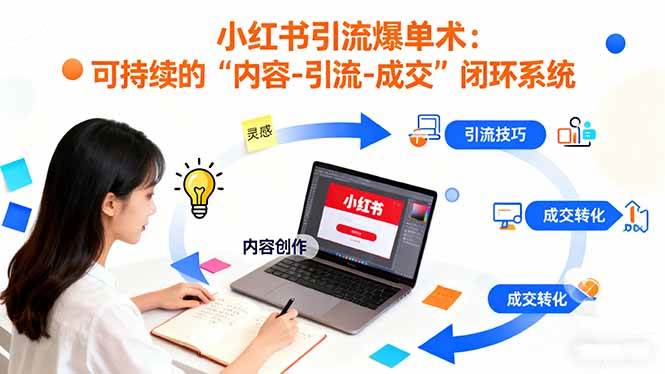 （16362期）小红书引流爆单术：构建一套低成本 可持续的“内容-引流-成交”闭环系统-云动网创-专注网络创业项目推广与实战，致力于打造一个高质量的网络创业搞钱圈子。