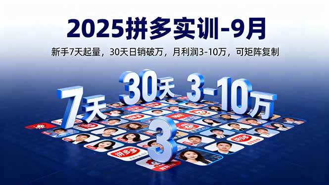 （16008期）2025拼多多实训-9月：新手7天起量,30天日销破万,月利润3-10万,可矩阵复制-云动网创-专注网络创业项目推广与实战，致力于打造一个高质量的网络创业搞钱圈子。