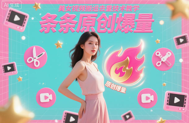 美女视频搬运去重技术教学，条条原创爆量-云动网创-专注网络创业项目推广与实战，致力于打造一个高质量的网络创业搞钱圈子。