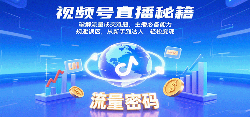 视频号直播秘籍，破解流量成交难题，主播必备能力，规避误区，从新手到达人轻松变现-云动网创-专注网络创业项目推广与实战，致力于打造一个高质量的网络创业搞钱圈子。