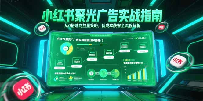 小红书聚光广告实战指南，从0搭建到放量策略，低成本获客全流程解析-云动网创-专注网络创业项目推广与实战，致力于打造一个高质量的网络创业搞钱圈子。