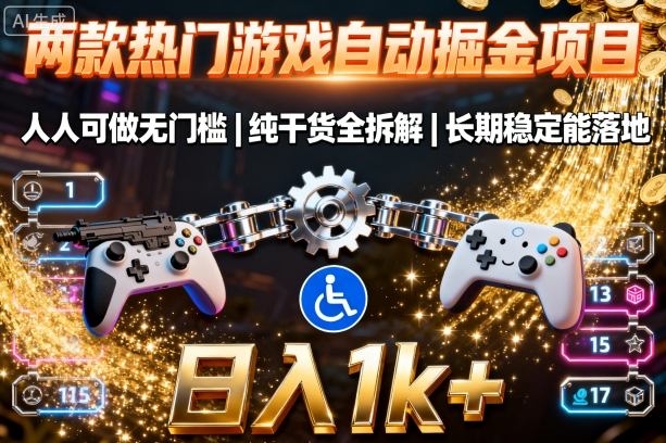 两款热门游戏自动掘金项目，人人可做无门槛，纯干货全拆解，长期稳定能落地，日入1k+【揭秘】-云动网创-专注网络创业项目推广与实战，致力于打造一个高质量的网络创业搞钱圈子。