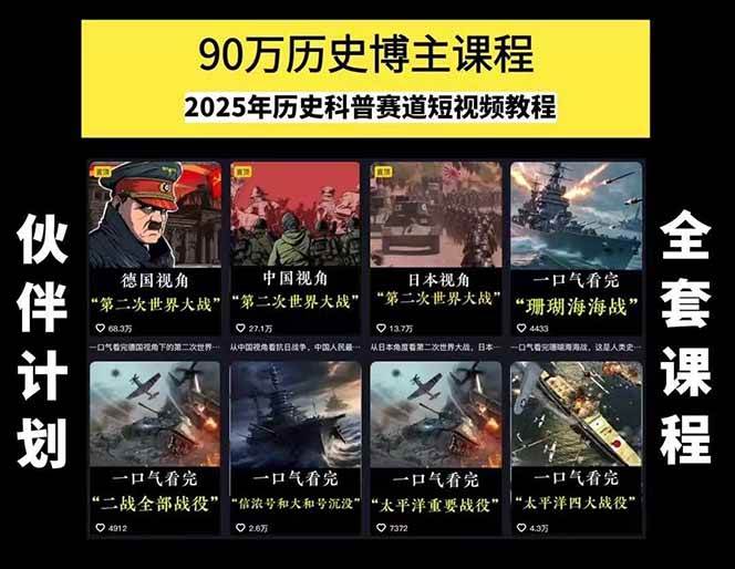 图片[1]-短视频历史赛道实战教程，手机电脑双端剪辑教程和账号运营指南与变现技巧-创新社-资源网-最新项目分享网站