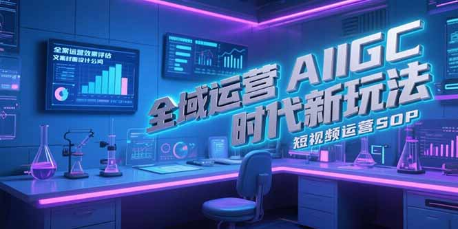 全域运营AIGC时代新玩法，文案封面设计公式，短视频运营SOP-云动网创-专注网络创业项目推广与实战，致力于打造一个高质量的网络创业搞钱圈子。