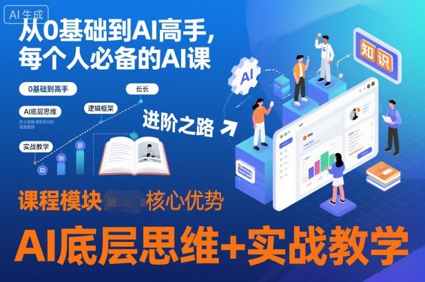 从0基础到AI高手，每个人必备的AI课，AI底层思维+实战教学-云动网创-专注网络创业项目推广与实战，致力于打造一个高质量的网络创业搞钱圈子。