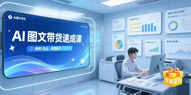 AI图文带货速成课，养号引流秘籍，爆款选品策略，美图制作全流程-云动网创-专注网络创业项目推广与实战，致力于打造一个高质量的网络创业搞钱圈子。
