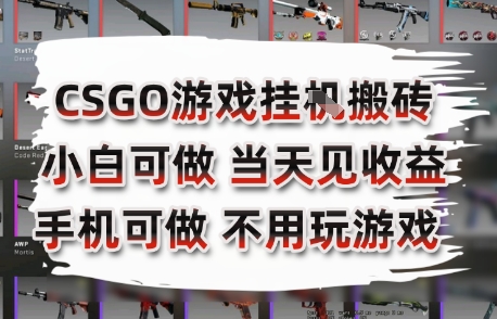 CSGO游戏挂G搬砖，小白纯手机即可操作，不用电脑打游戏，日入3张+，副业网创项目【揭秘】-云动网创-专注网络创业项目推广与实战，致力于打造一个高质量的网络创业搞钱圈子。