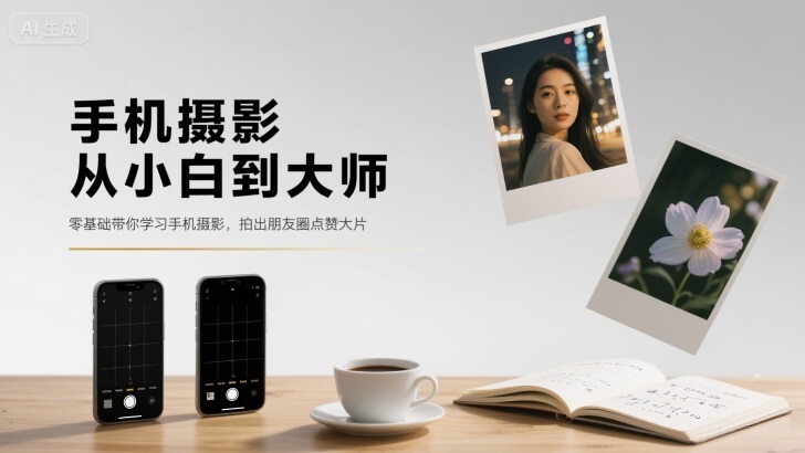 手机摄影从小白到大师，零基础带你学习手机摄影，拍出朋友圈点赞大片-云动网创-专注网络创业项目推广与实战，致力于打造一个高质量的网络创业搞钱圈子。