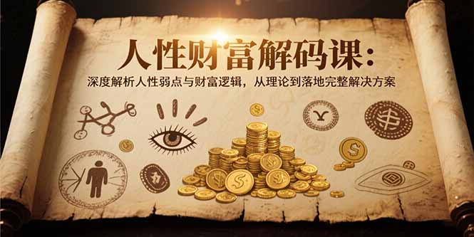人性财富解码课6.0：深度解析人性弱点与财富逻辑，理论到落地完整解决方案-云动网创-专注网络创业项目推广与实战，致力于打造一个高质量的网络创业搞钱圈子。