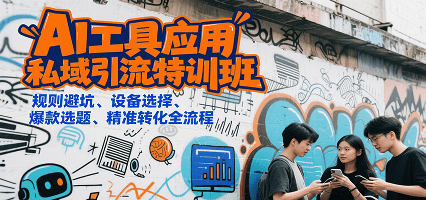 AI工具应用私域引流特训班，规则避坑、设备选择、爆款选题、精准转化全流程-云动网创-专注网络创业项目推广与实战，致力于打造一个高质量的网络创业搞钱圈子。