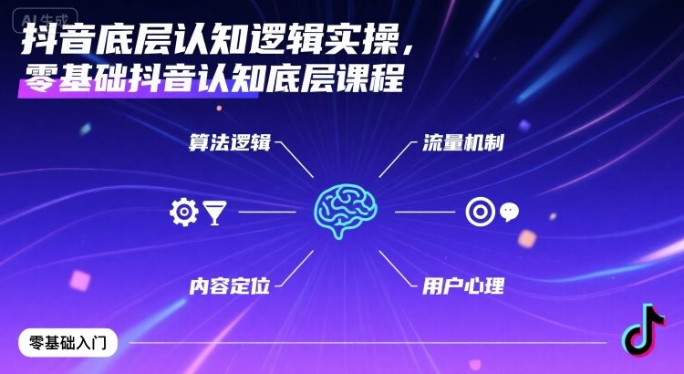 抖音底层认知逻辑实操，零基础抖音认知底层课程-云动网创-专注网络创业项目推广与实战，致力于打造一个高质量的网络创业搞钱圈子。