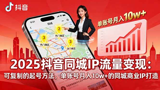 （16000期）2025同城IP流量变现：可复制的起号方法，单账号月入10w+的同城商业IP打造-云动网创-专注网络创业项目推广与实战，致力于打造一个高质量的网络创业搞钱圈子。