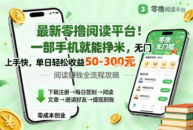 最新零撸阅读平台！一部手机就能挣米，无门槛上手快，单日轻松收益50-3张【揭秘】-云动网创-专注网络创业项目推广与实战，致力于打造一个高质量的网络创业搞钱圈子。