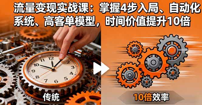（16197期）流量变现实战课：掌握4步入局、自动化系统、高客单模型，时间价值提升10倍-云动网创-专注网络创业项目推广与实战，致力于打造一个高质量的网络创业搞钱圈子。