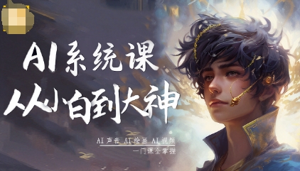 AI系统课程，从小白到大神系统学AI，AI声音-AI绘画-AI视频一门课全掌握-云动网创-专注网络创业项目推广与实战，致力于打造一个高质量的网络创业搞钱圈子。