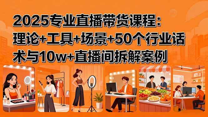 （15988期）2025专业直播带货课程：理论+工具+场景+50个行业话术与10w+直播间拆解案例-云动网创-专注网络创业项目推广与实战，致力于打造一个高质量的网络创业搞钱圈子。