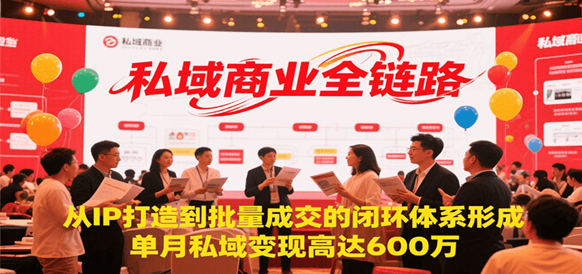 私域商业全链路，从IP打造到批量成交的闭环体系形成，单月私域变现600万-云动网创-专注网络创业项目推广与实战，致力于打造一个高质量的网络创业搞钱圈子。
