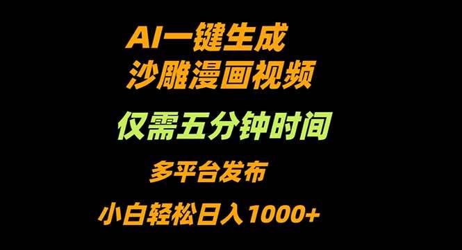 （16320期）AI一键生成沙雕动漫视频，只需5分钟，小白轻松日入1000+-云动网创-专注网络创业项目推广与实战，致力于打造一个高质量的网络创业搞钱圈子。