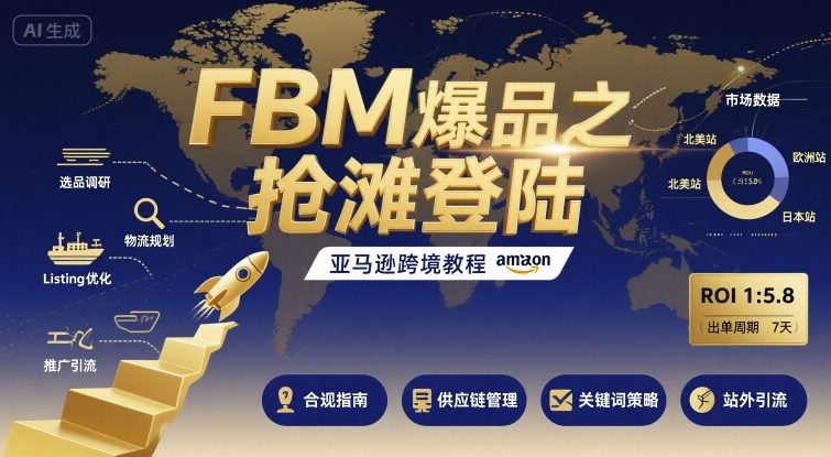 FBM爆品之抢滩登陆-亚马逊跨境教程-云动网创-专注网络创业项目推广与实战，致力于打造一个高质量的网络创业搞钱圈子。