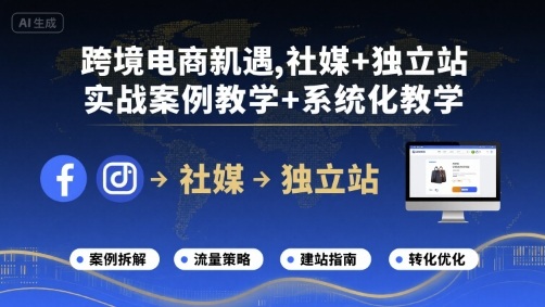 跨境电商新机遇，社媒+独立站，实战案例教学+系统化教学-云动网创-专注网络创业项目推广与实战，致力于打造一个高质量的网络创业搞钱圈子。