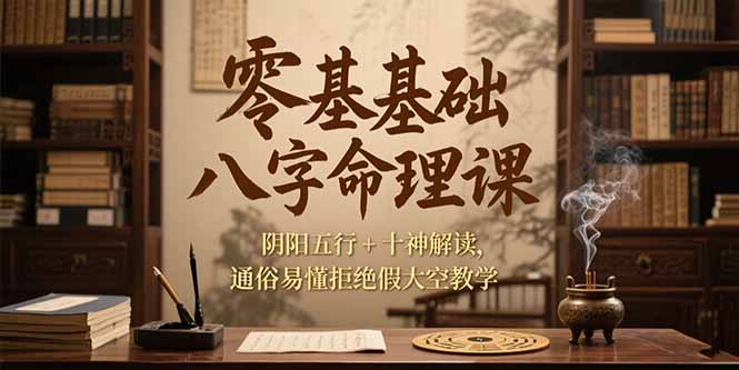 零基础八字命理课，阴阳五行+十神解读，通俗易懂拒绝假大空教学-云动网创-专注网络创业项目推广与实战，致力于打造一个高质量的网络创业搞钱圈子。