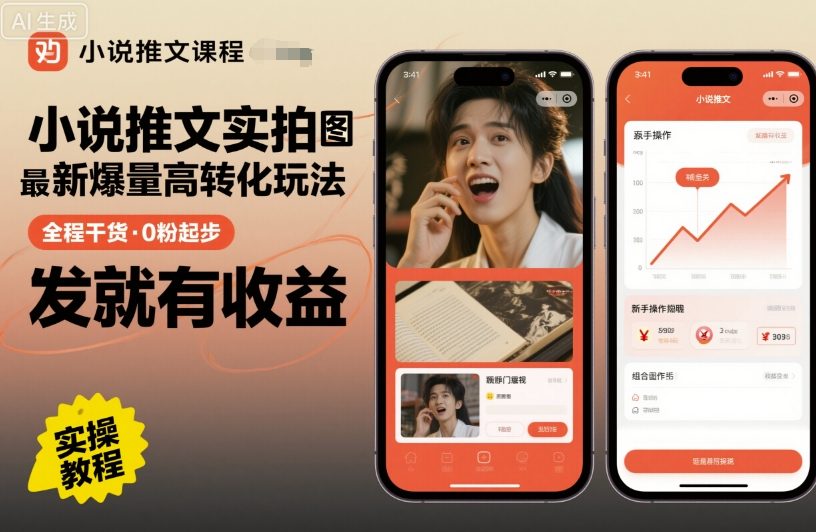 小说推文实拍双图文最新爆量高转化玩法，全程干货，0粉起步，发就有收益-云动网创-专注网络创业项目推广与实战，致力于打造一个高质量的网络创业搞钱圈子。