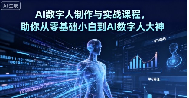 AI数字人制作与实战课程，助你从零基础小白到AI数字人大神-云动网创-专注网络创业项目推广与实战，致力于打造一个高质量的网络创业搞钱圈子。