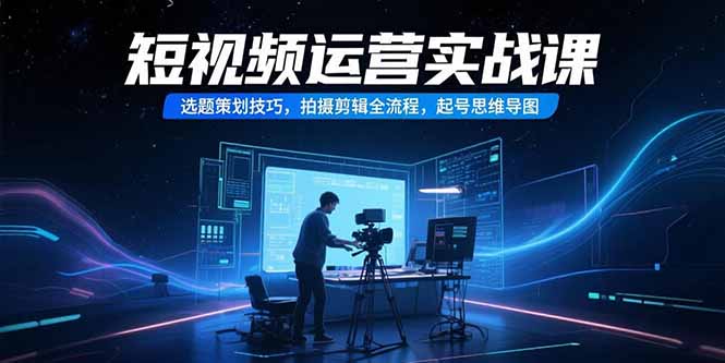 短视频运营实战课，选题策划技巧，拍摄剪辑全流程，起号思维导图-云动网创-专注网络创业项目推广与实战，致力于打造一个高质量的网络创业搞钱圈子。