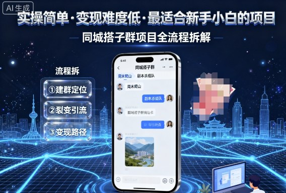 实操简单，变现难度低，最适合新手小白做的项目，每天轻松收入3张，同城搭子群项目全流程拆解-云动网创-专注网络创业项目推广与实战，致力于打造一个高质量的网络创业搞钱圈子。