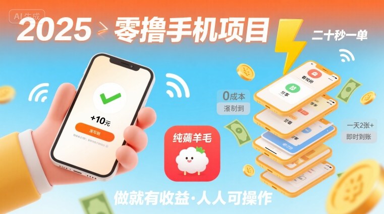 2025年零撸手机项目，二十秒一单，纯薅羊毛 一天2张+做就有【揭秘】-云动网创-专注网络创业项目推广与实战，致力于打造一个高质量的网络创业搞钱圈子。