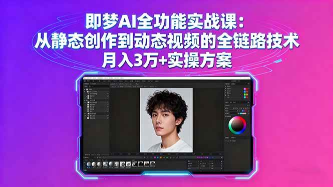 （16053期）即梦AI全功能实战课：从静态创作到动态视频的全链路技术 月入3万+实操方案-云动网创-专注网络创业项目推广与实战，致力于打造一个高质量的网络创业搞钱圈子。