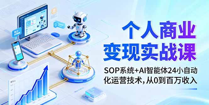 （16111期）个人商业变现实战课：SOP系统+AI智能体24小自动化运营技术，从0到百万收入-云动网创-专注网络创业项目推广与实战，致力于打造一个高质量的网络创业搞钱圈子。