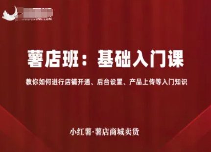 小红薯薯店商城卖货，基础入门课，教你如何进行店铺开通、后台设置、产品上传等入门知识-云动网创-专注网络创业项目推广与实战，致力于打造一个高质量的网络创业搞钱圈子。