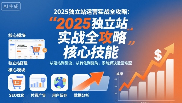 2025独立站运营实战全攻略，一站式掌握独立站运营核心技能-云动网创-专注网络创业项目推广与实战，致力于打造一个高质量的网络创业搞钱圈子。